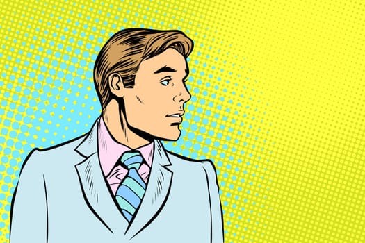 man in white suit. Pop art retro vector illustration comic cartoon vintage kitsch drawing