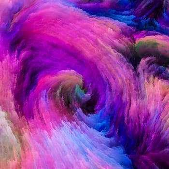 Color In Motion series. Arrangement of Flowing Paint pattern on the subject of design, creativity and imagination to use as wallpaper for screens and devices