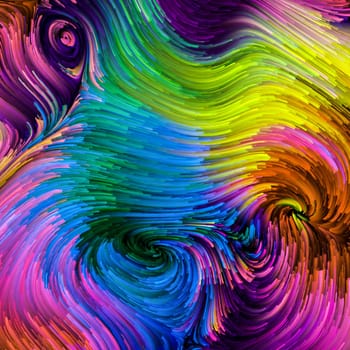 Color In Motion series. Backdrop composed of liquid paint pattern and suitable for use in the projects on design, creativity and imagination to use as wallpaper for screens and devices