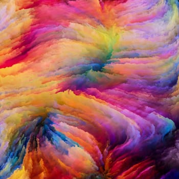 Color In Motion series. Backdrop design of Flowing Paint pattern for works on design, creativity and imagination to use as wallpaper for screens and devices