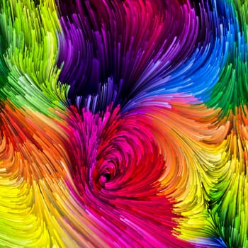 Color In Motion series. Composition of  liquid paint pattern for projects on design, creativity and imagination to use as wallpaper for screens and devices