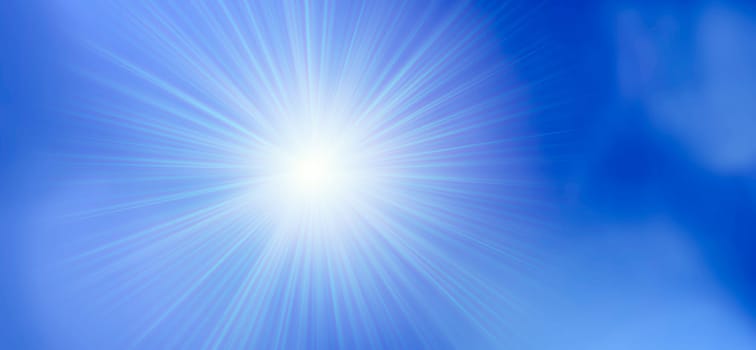 white,high-energy sun rays break through clouds in the sky. Summer,holidays,heat,energy,solar,. Light,concept.