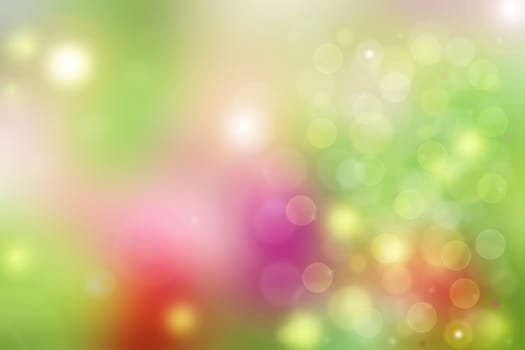 abstract green yellow pink spring bokeh