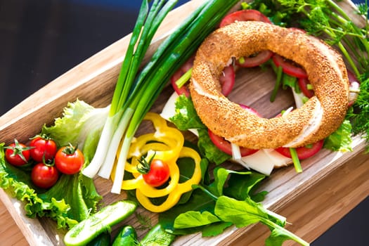 Breakfast with the sesame ring