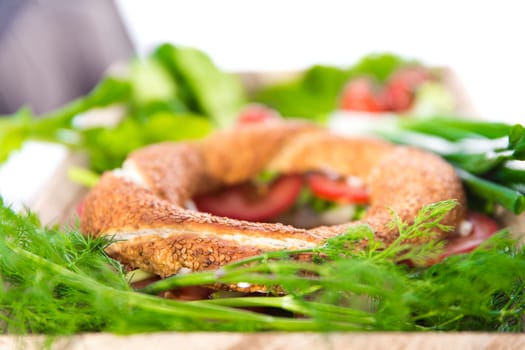 Breakfast with the sesame ring