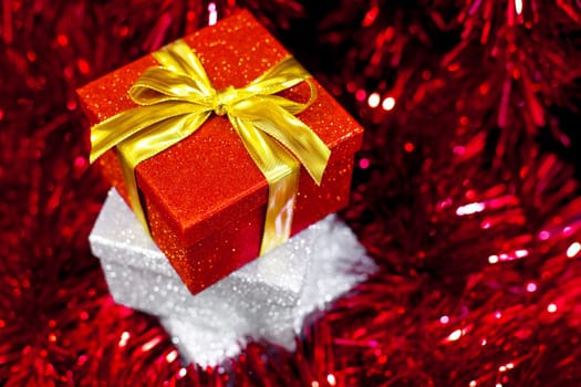 Christmas ornaments and gift box