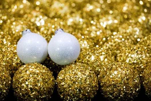 Golden christmas ornaments