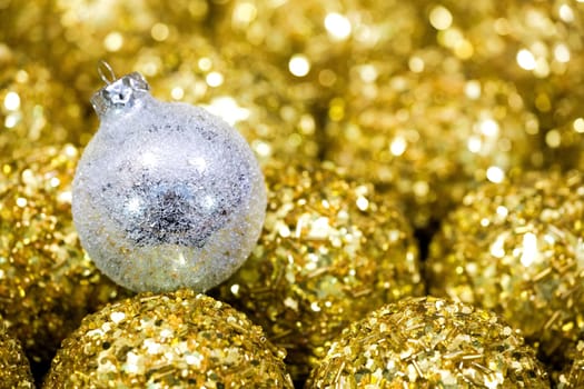 Golden christmas ornaments