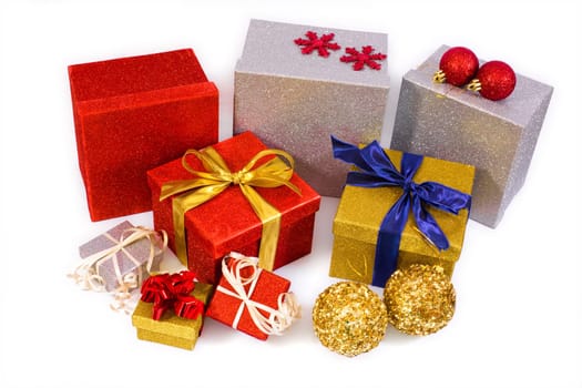 Christmas ornaments and gift box