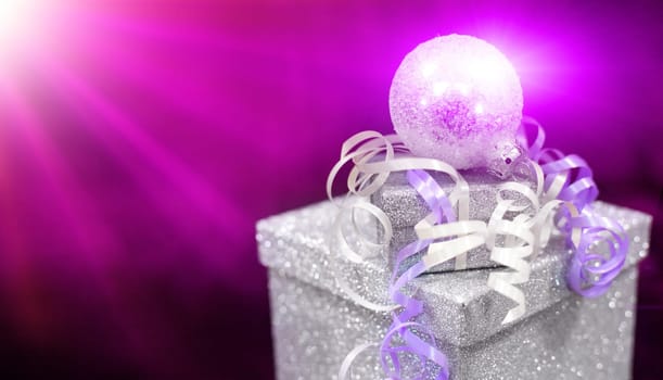 Christmas ornaments and gift box