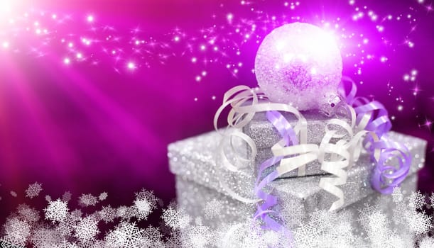 Christmas ornaments and gift box