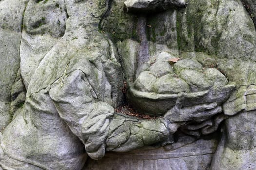 KUKS FOREST SCULPTURES, CZECH REPUBLIC, AUGUST 29, 2016 - Baroque reliefs by Matthias Bernard Braun