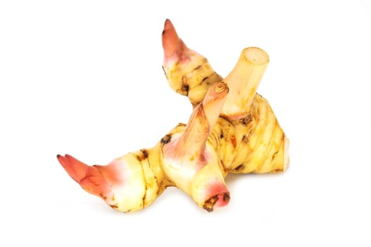 Ginger root,close-up of ginger isolated on a white background