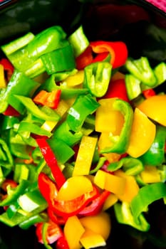 Vegetables in bowls