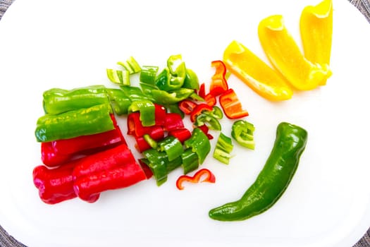 Red and green peppers