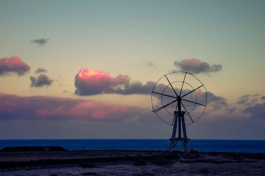 Traditional salt cultivation in Los Cocoteros, Guatiza, Lanzarote, Canary Islands, Spain