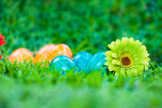 Easter Eggs on the meadow
