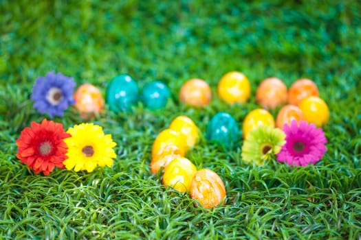 Easter Eggs on the meadow