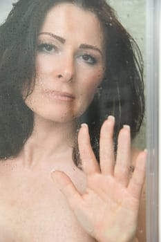 Woman in bathroom