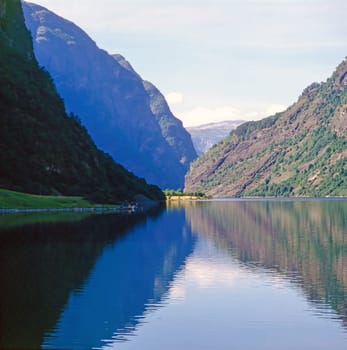 Nerovfjord with mountains in  Norway.