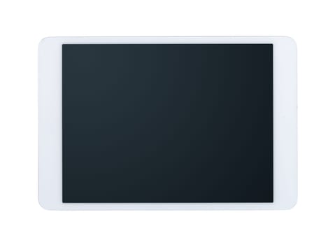 White digital touch screen tablet isolated on white background