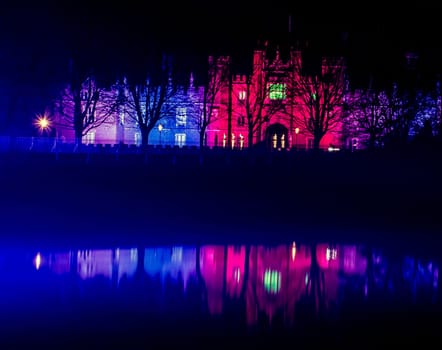 Hampton Court Palace by night Hampton Court, London, United Kingdom on 27 December 2016