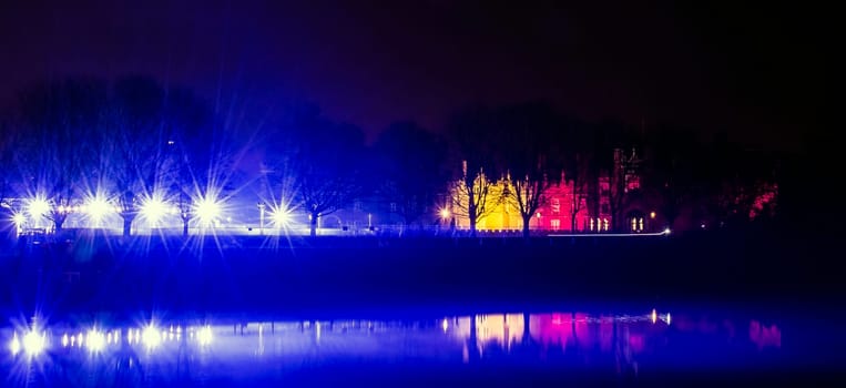 Hampton Court Palace by night Hampton Court, London, United Kingdom on 27 December 2016