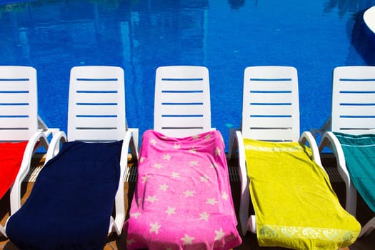 Sun chairs at the pool