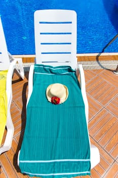 Sun chairs at the pool