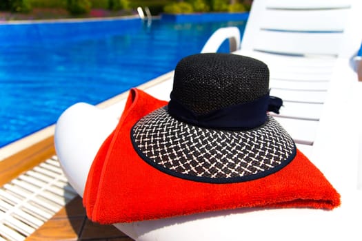 Sun chairs at the pool