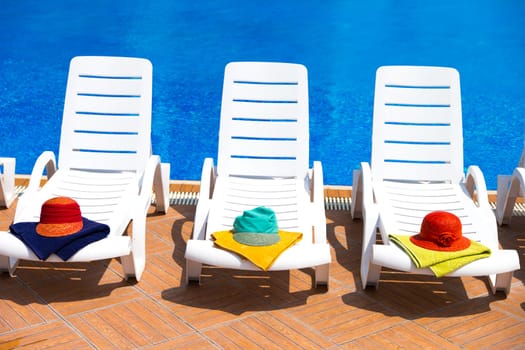 Sun chairs at the pool