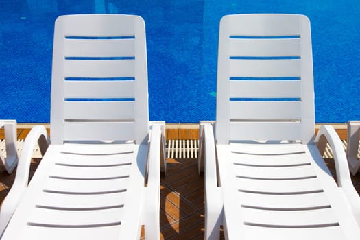 Sun chairs at the pool