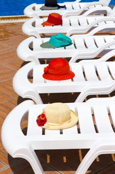 Sun chairs at the pool