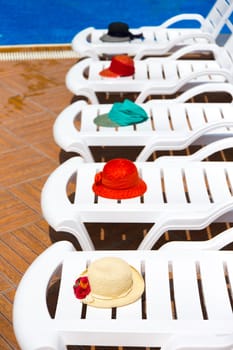 Sun chairs at the pool