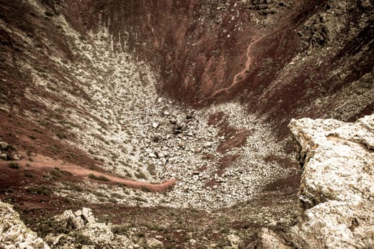 Inside the crater of a volcano "La Corona"" - Lanzarote, Canary Islands, Spain"