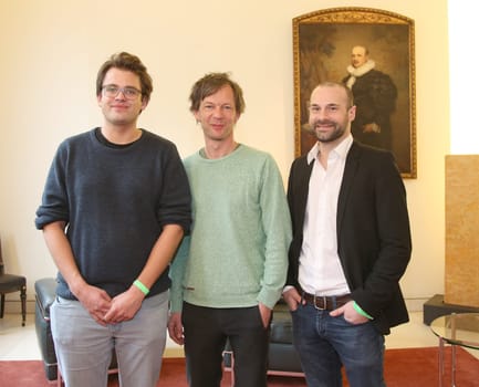 Sebastian Rudolph with Julian Pörksen with Stefan Gieren,.at the annual Hamburg Film Brunch on the occasion of the 68.  International Film Festival in Berlin at the representation of the Free and Hanseatic City of Hamburg in Berlin.