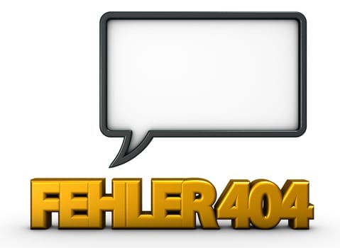 error 404 and speech bubble - 3d rendering