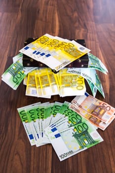 Bills in the wooden chest