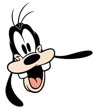 goofy character vintage illustration head comedy smile guffaw