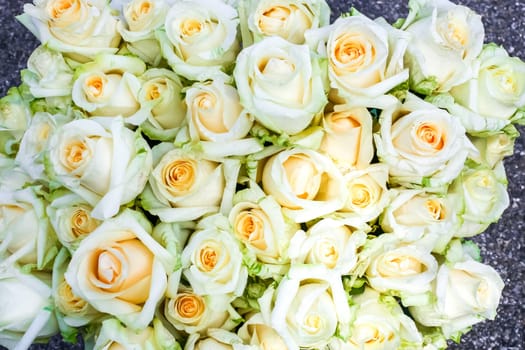White and red roses, bouquet