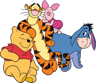 winnie the pooh illustration friends cartoon happy