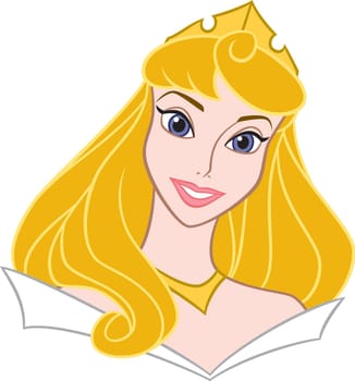 princess Aurora blonde illustration fairytale cartoon