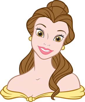 belle princess illustration beauty beast fairytale cartoon