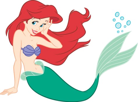 ariel mermaid ocean illustration fairytale cartoon