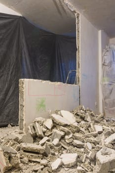 Remodeling in an apartment, dismantling of walls