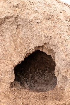 Hole in the sand hill
