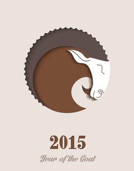 2015 Chinese New Year of the Goat paper cut composition. EPS10 vector file organized in layers for easy editing.