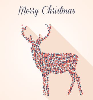 Trendy Merry Christmas reindeer geometric elements greeting card. EPS10 vector organized in layers for easy editing.