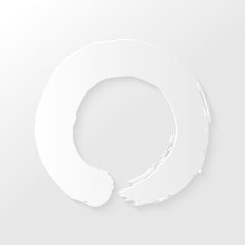 Enso Zen circle illustration with drop shadows on white background. EPS10 vector file organized in layers for easy editing.
