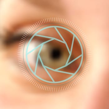 Digital photography human eye camera lens concept background. EPS10 vector file with  blurred effect and transparency layers.